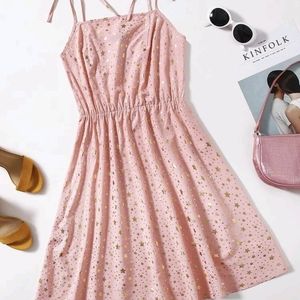 SHEIN Metallic Gold Star Cami Dress